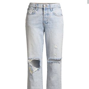 Alice & Olivia Amazing High-Rise Distressed Jeans